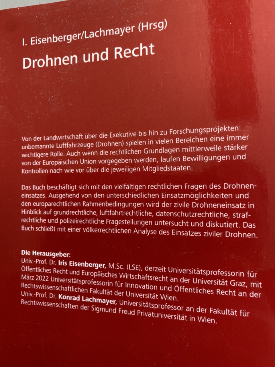 Drohnen und Recht Buch, Manz Verlag Herausgeber