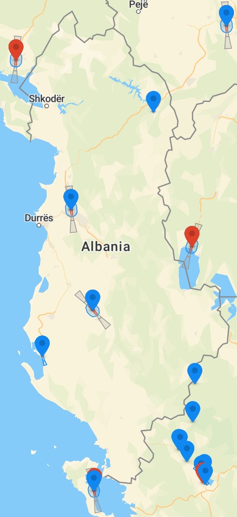 Drohnenkarte für Albanien