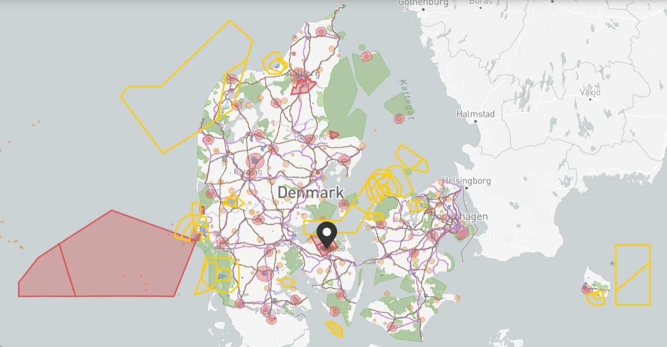 Drohnenkarte für Dänemark
