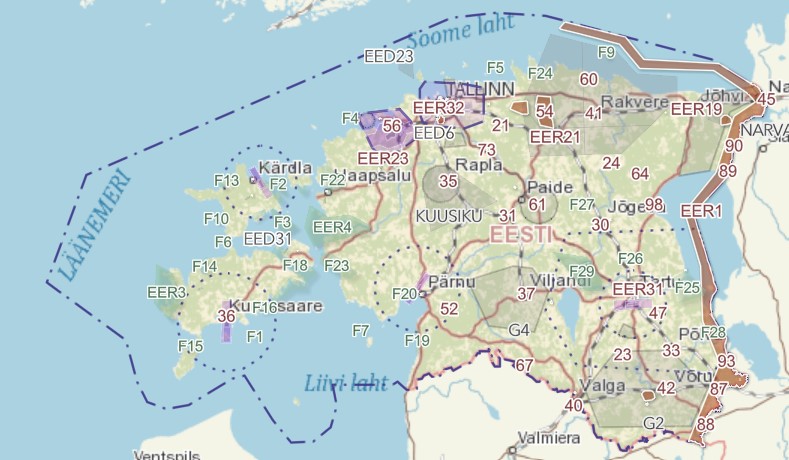 Drohnenkarten für Estland