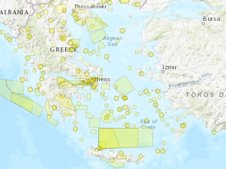 Drohnenkarte für Griechenland