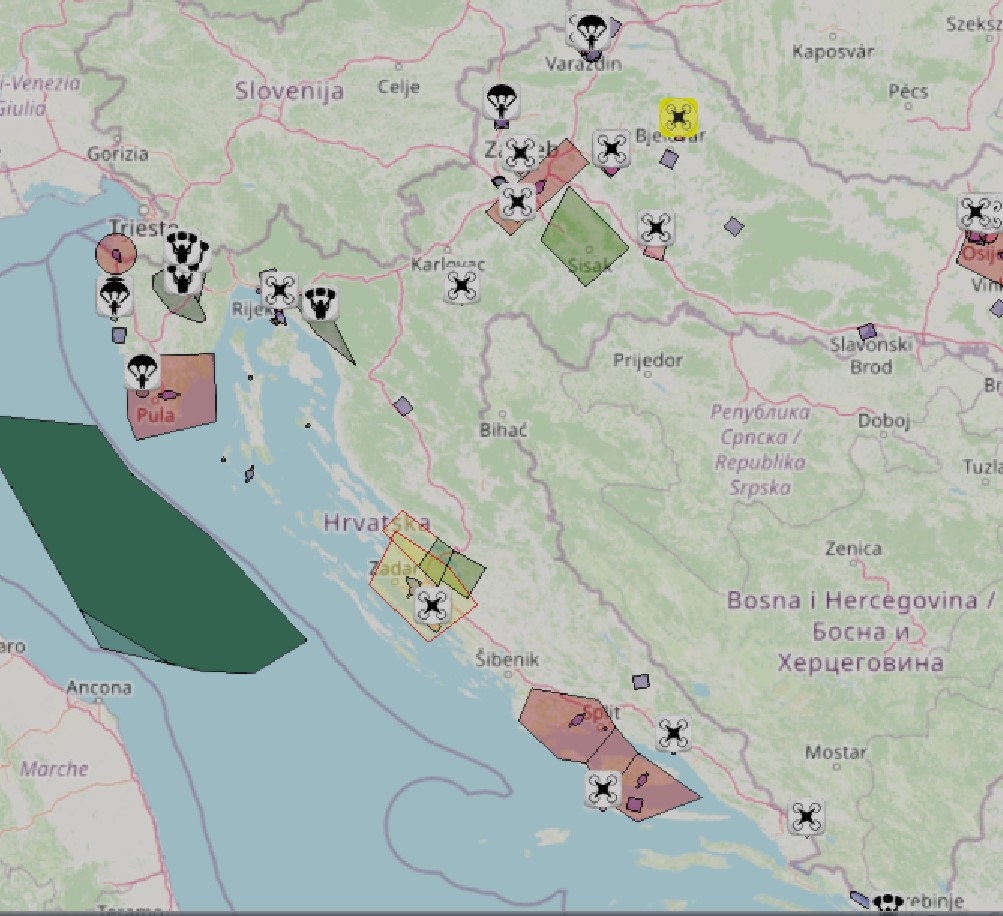 Drohnenkarte für Kroatien