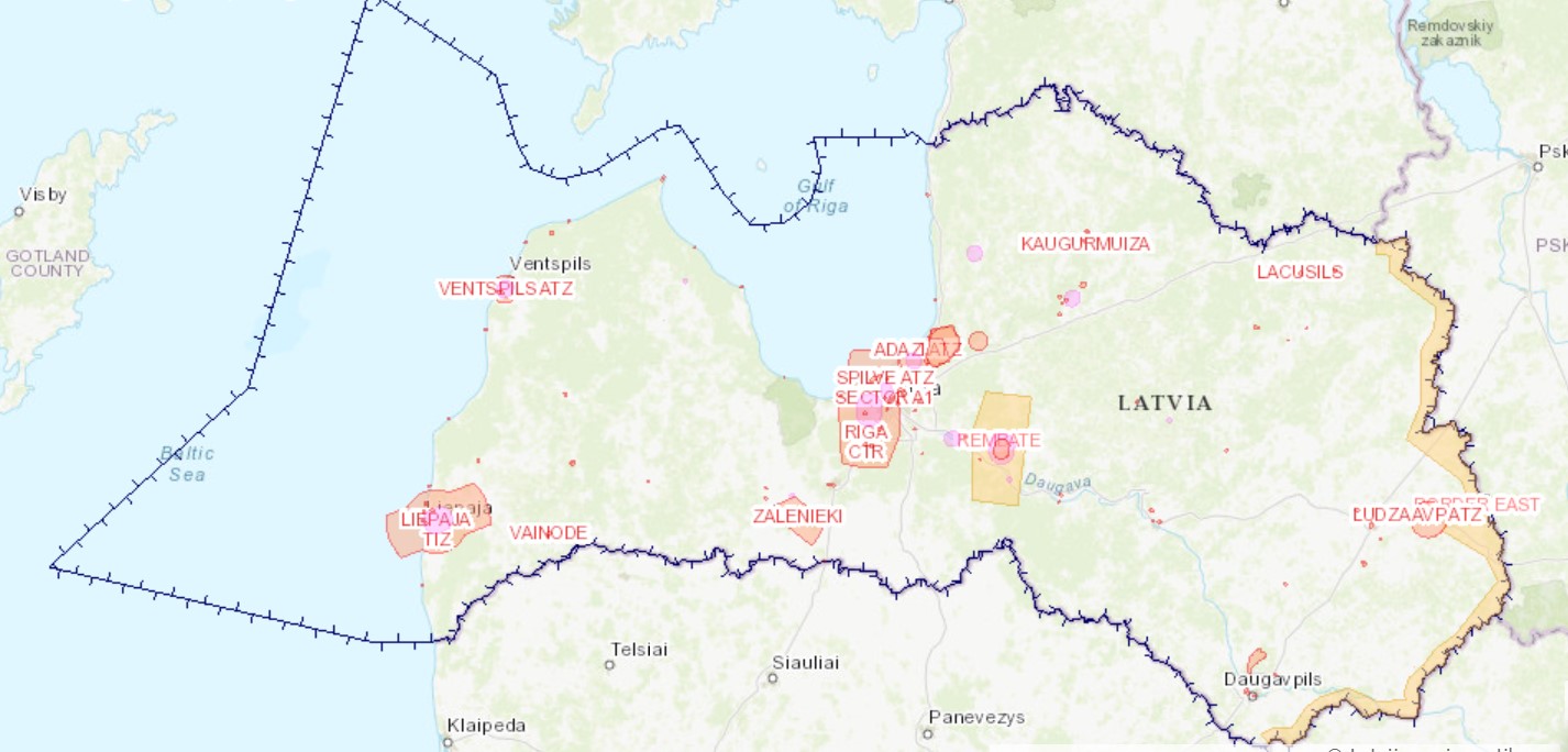 Drohnenkarte für Lettland
