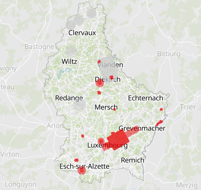 Drohnenkarte für Luxemburg