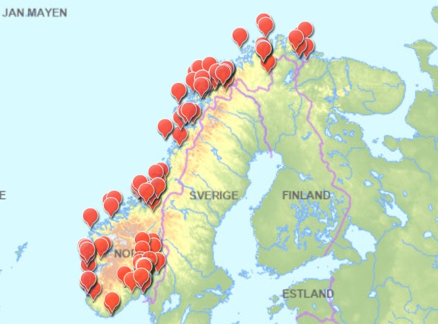 Drohnenkarte für Norwegen